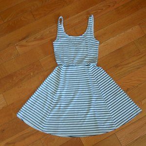 H&M DIVIDED Marilyn Monroe White & Navy Striped Dress Size 2*Like New-Worn Once*